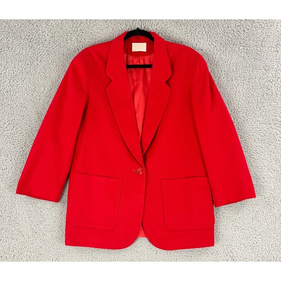 Pendleton Jackets & Blazers - Vintage Pendleton Blazer Womens L Red 100% Virgin Wool Made USA Jacket Classic